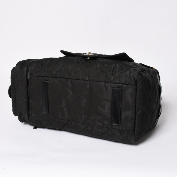 新品同様品 CHANEL シャネル ココネージュ ツーインワン ダッフルバッグ ボストンバッグ ランダム番台 ショルダー リュック 3way ブラック 中古 4a008669