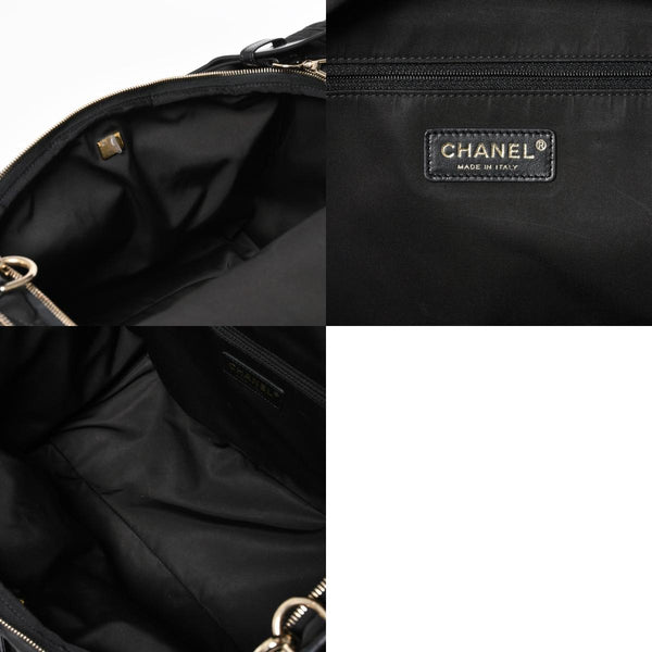 新品同様品 CHANEL シャネル ココネージュ ツーインワン ダッフルバッグ ボストンバッグ ランダム番台 ショルダー リュック 3way ブラック 中古 4a008669