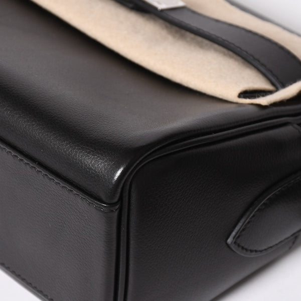 新品未使用 HERMES エルメス ショルダーバッグ ケリーメッセンジャーバッグ エバーグレイン ブラック シルバー金具 G刻印 中古 4a008873