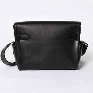 新品未使用 HERMES エルメス ショルダーバッグ ケリーメッセンジャーバッグ エバーグレイン ブラック シルバー金具 G刻印 中古 4a008873