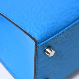 新品同様 HERMES エルメス KELLY ケリー25 2WAYハンドバッグ 外縫い エプソン ブルーフリーダ Z刻印 中古 4a008877