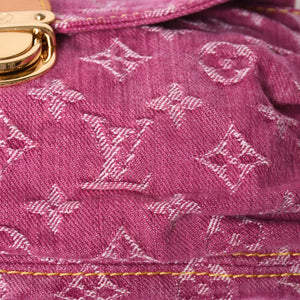 新品同様 LOUIS VUITTON ルイヴィトン ミニプリーティ ワンショルダーバッグ M95216 モノグラム デニム ピンク 中古 4a008335