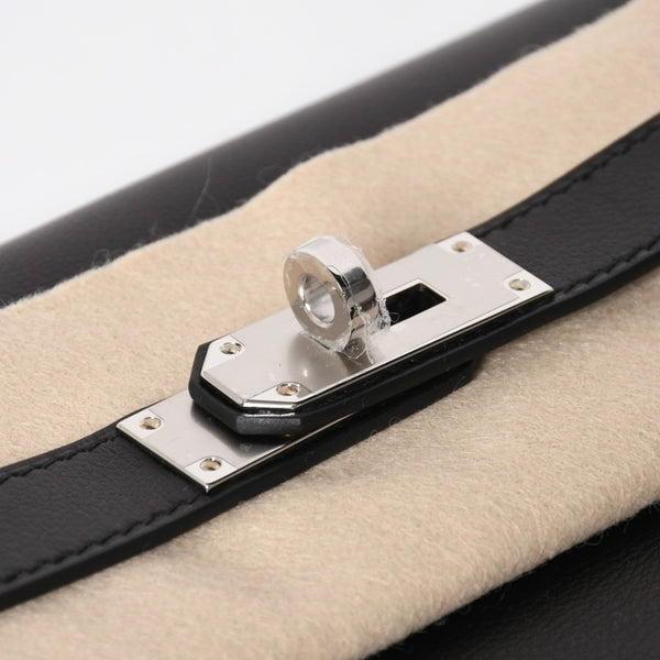 新品未使用 HERMES エルメス ショルダーバッグ ケリーメッセンジャーバッグ エバーグレイン ブラック シルバー金具 G刻印 中古 4a008873