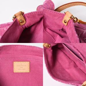 新品同様 LOUIS VUITTON ルイヴィトン ミニプリーティ ワンショルダーバッグ M95216 モノグラム デニム ピンク 中古 4a008335