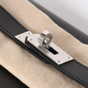 新品未使用 HERMES エルメス ショルダーバッグ ケリーメッセンジャーバッグ エバーグレイン ブラック シルバー金具 G刻印 中古 4a008873