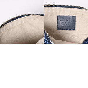 極美品 LOUIS VUITTON ルイヴィトン ショルダーバッグ トリオメッセンジャー N40694 ダミエヘリテージ ブルー シルバー金具 中古 4a008371