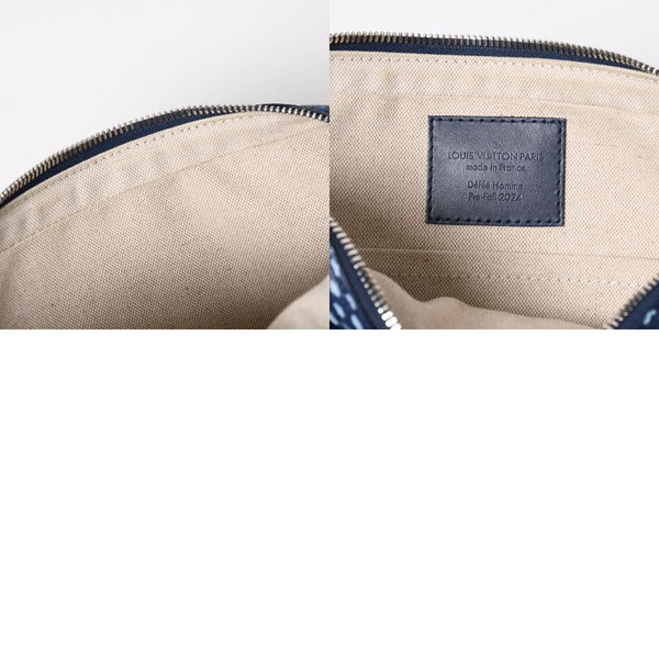 極美品 LOUIS VUITTON ルイヴィトン ショルダーバッグ トリオメッセンジャー N40694 ダミエヘリテージ ブルー シルバー金具 中古 4a008371