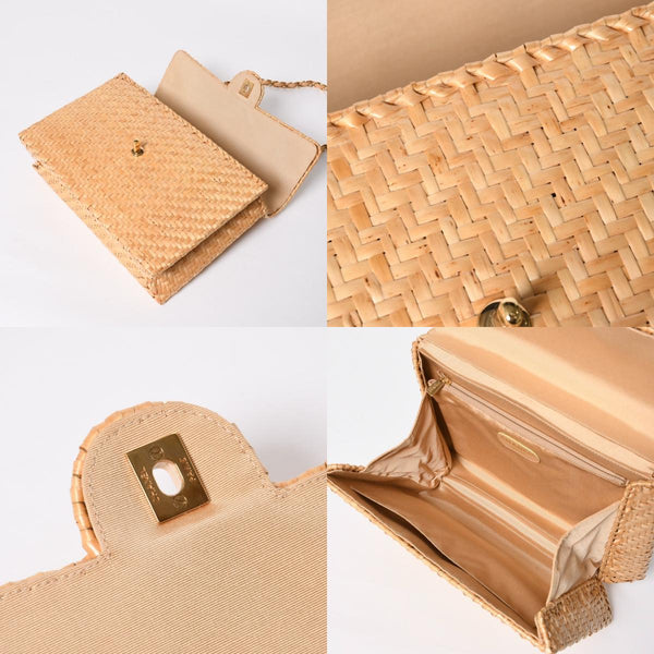 新品同様 CHANEL シャネル マトラッセ 30cm Sフラップ Wチェーンショルダーバッグ ピクニック リネン 6番台 籠 カゴ 中古 4a008878