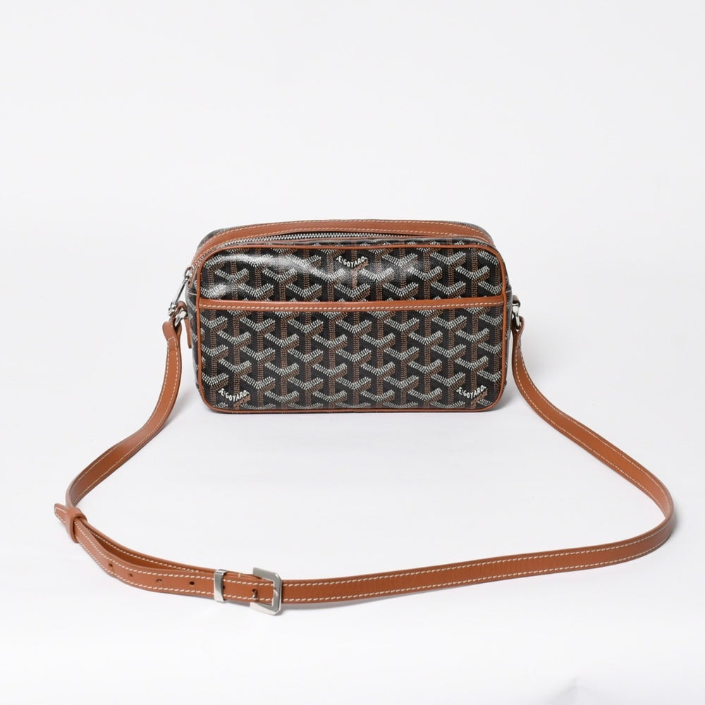 極美品 GOYARD ゴヤール カップヴェールPM ショルダーバッグ ブラウン PVC レザー シルバー金具 中古 4a008755