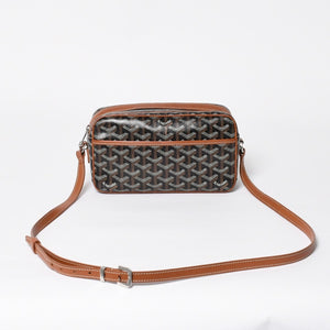 極美品 GOYARD ゴヤール カップヴェールPM ショルダーバッグ ブラウン PVC レザー シルバー金具 中古 4a008755