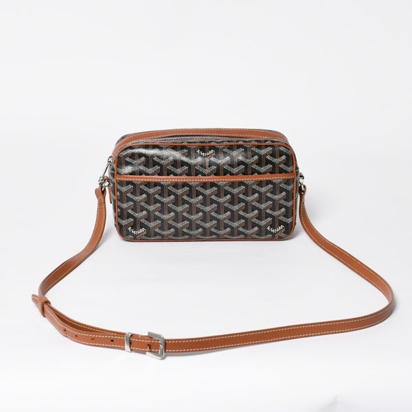 極美品 GOYARD ゴヤール カップヴェールPM ショルダーバッグ ブラウン PVC レザー シルバー金具 中古 4a008755