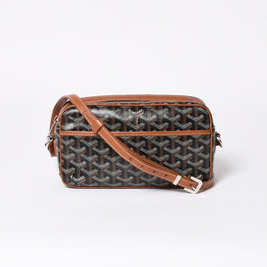 極美品 GOYARD ゴヤール カップヴェールPM ショルダーバッグ ブラウン PVC レザー シルバー金具 中古 4a008755