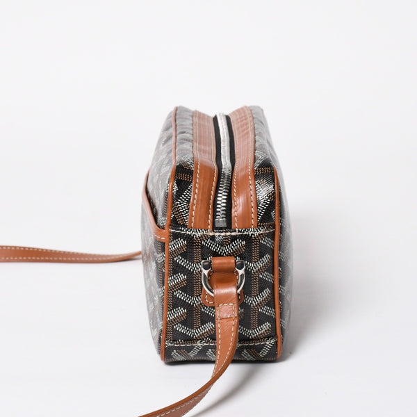 極美品 GOYARD ゴヤール カップヴェールPM ショルダーバッグ ブラウン PVC レザー シルバー金具 中古 4a008755