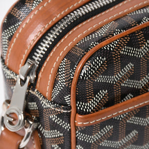 極美品 GOYARD ゴヤール カップヴェールPM ショルダーバッグ ブラウン PVC レザー シルバー金具 中古 4a008755