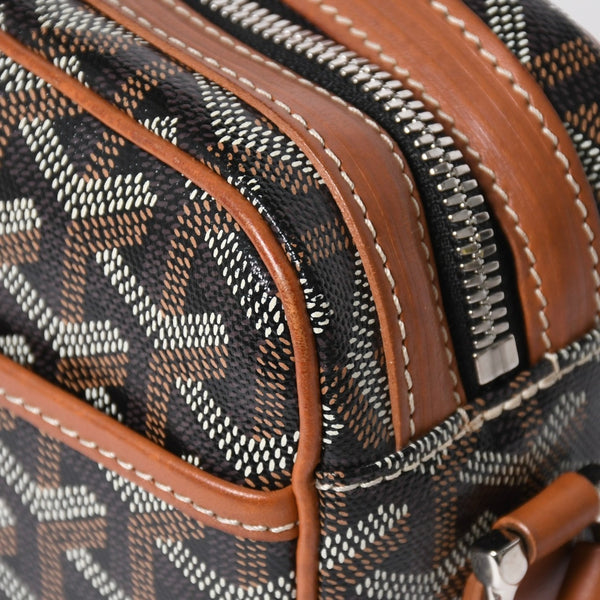 極美品 GOYARD ゴヤール カップヴェールPM ショルダーバッグ ブラウン PVC レザー シルバー金具 中古 4a008755