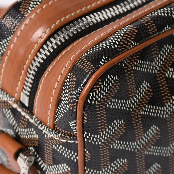 極美品 GOYARD ゴヤール カップヴェールPM ショルダーバッグ ブラウン PVC レザー シルバー金具 中古 4a008755