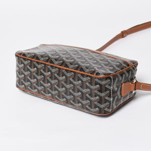 極美品 GOYARD ゴヤール カップヴェールPM ショルダーバッグ ブラウン PVC レザー シルバー金具 中古 4a008755