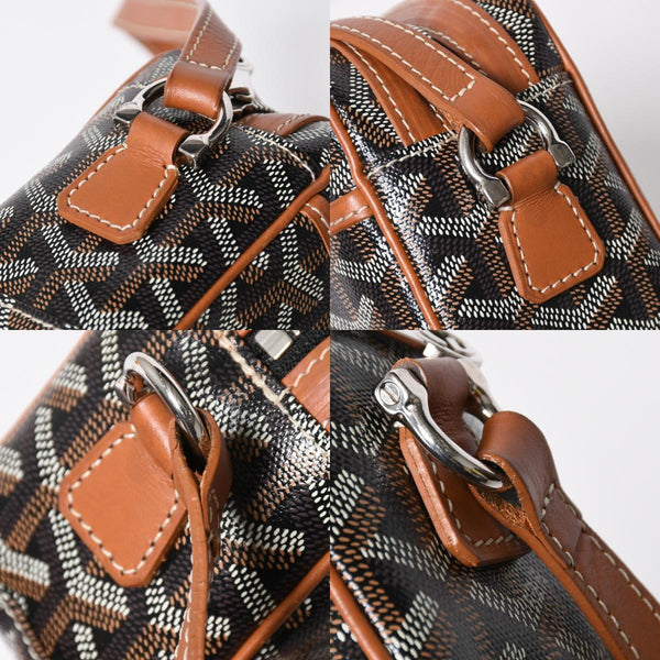 極美品 GOYARD ゴヤール カップヴェールPM ショルダーバッグ ブラウン PVC レザー シルバー金具 中古 4a008755