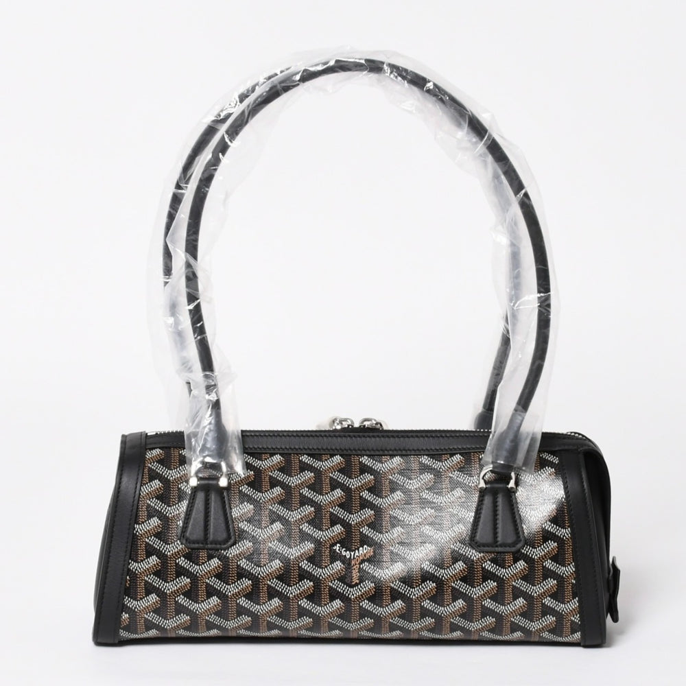 新品未使用 GOYARD ゴヤール ボンボニエール トートバッグ ハンドバッグ コーティングキャンバス レザー ブラック 中古 4a008762
