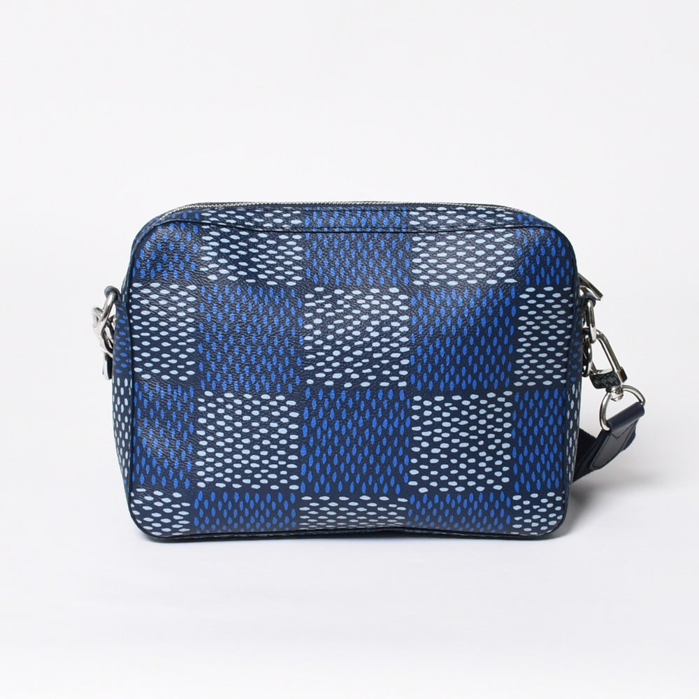 極美品 LOUIS VUITTON ルイヴィトン ショルダーバッグ トリオメッセンジャー N40694 ダミエヘリテージ ブルー シルバー金具 中古 4a008371