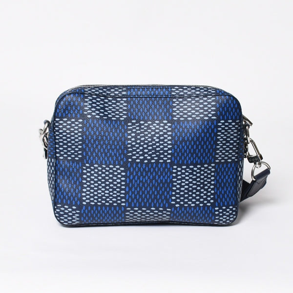 極美品 LOUIS VUITTON ルイヴィトン ショルダーバッグ トリオメッセンジャー N40694 ダミエヘリテージ ブルー シルバー金具 中古 4a008371