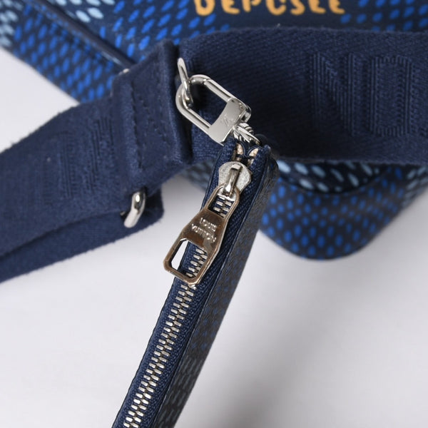 極美品 LOUIS VUITTON ルイヴィトン ショルダーバッグ トリオメッセンジャー N40694 ダミエヘリテージ ブルー シルバー金具 中古 4a008371