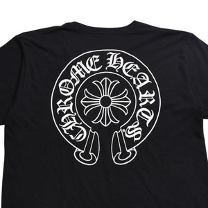 CHROME HEARTS クロムハーツ 半袖Tシャツ サイズL CHプラス ホースシュー ブラック ホワイト プリント 美品 中古 4a008906