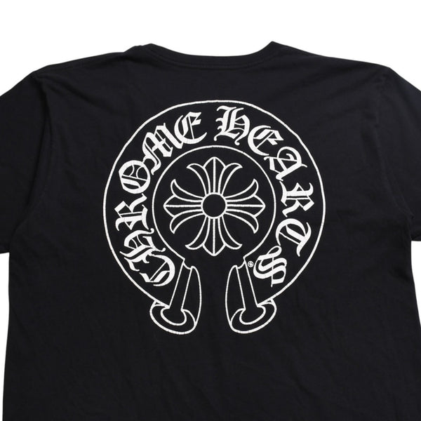 CHROME HEARTS クロムハーツ 半袖Tシャツ サイズL CHプラス ホースシュー ブラック ホワイト プリント 美品 中古 4a008906