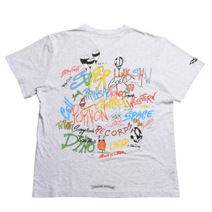 CHROME HEARTS クロムハーツ × MATTY BOY マッティボーイ 半袖Tシャツ サイズXL グレー マルチカラー プリント 美品 中古 4a008903