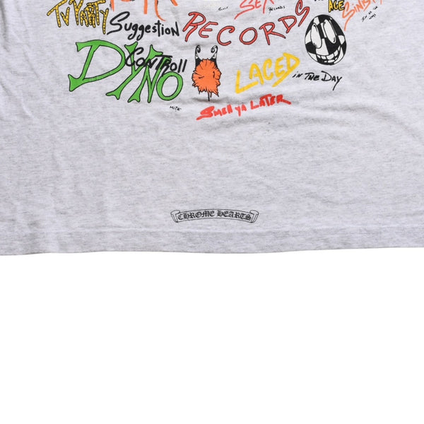 CHROME HEARTS クロムハーツ × MATTY BOY マッティボーイ 半袖Tシャツ サイズXL グレー マルチカラー プリント 美品 中古 4a008903