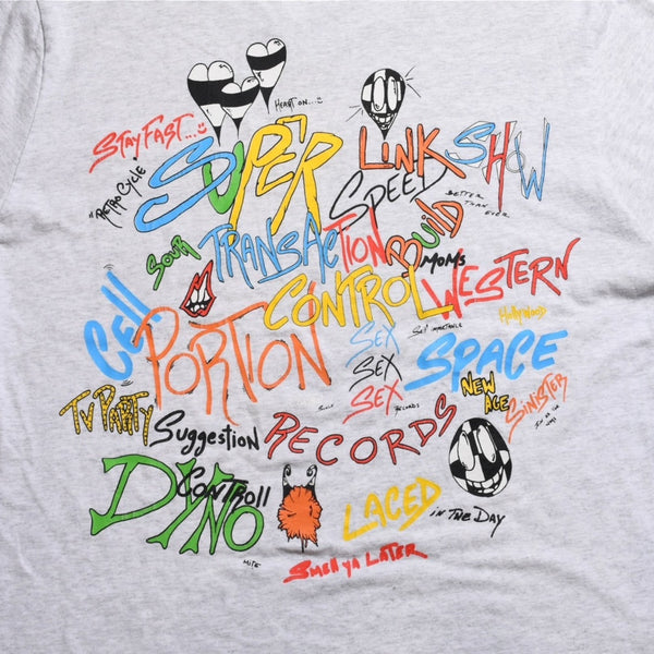 CHROME HEARTS クロムハーツ × MATTY BOY マッティボーイ 半袖Tシャツ サイズXL グレー マルチカラー プリント 美品 中古 4a008903