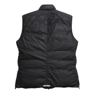 極美品 CHROME HEARTS クロムハーツ パーフェクト ダガージップナイロンダウンベスト ブラック シルバー金具 サイズM 中古 4a008909