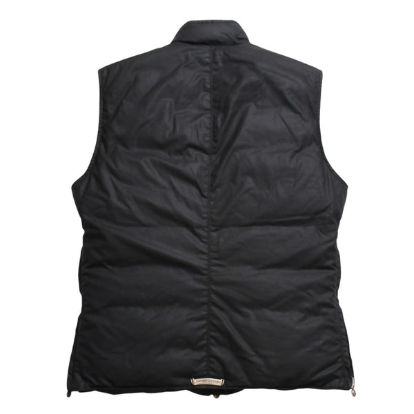 極美品 CHROME HEARTS クロムハーツ パーフェクト ダガージップナイロンダウンベスト ブラック シルバー金具 サイズM 中古 4a008909