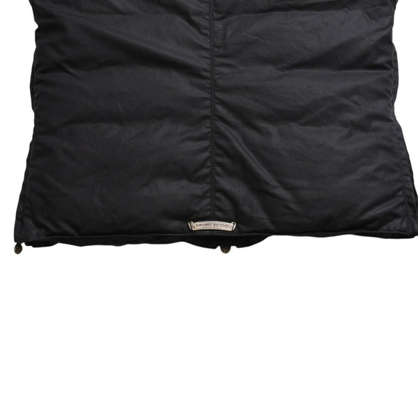 極美品 CHROME HEARTS クロムハーツ パーフェクト ダガージップナイロンダウンベスト ブラック シルバー金具 サイズM 中古 4a008909