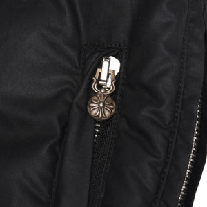 極美品 CHROME HEARTS クロムハーツ パーフェクト ダガージップナイロンダウンベスト ブラック シルバー金具 サイズM 中古 4a008909