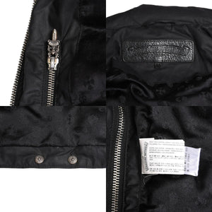 極美品 CHROME HEARTS クロムハーツ パーフェクト ダガージップナイロンダウンベスト ブラック シルバー金具 サイズM 中古 4a008909