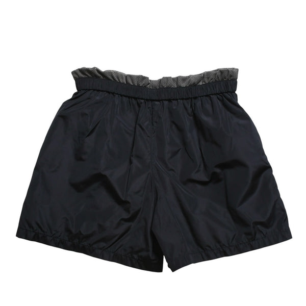 新品未使用品 MIU MIU ミュウミュウ ナイロンパンツ ショートパンツ ネイビー グレー シルバー金具 MP1880 S000 1216 サイズ36 中古 4a008888