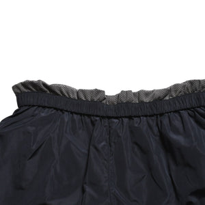 新品未使用品 MIU MIU ミュウミュウ ナイロンパンツ ショートパンツ ネイビー グレー シルバー金具 MP1880 S000 1216 サイズ36 中古 4a008888