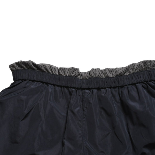 新品未使用品 MIU MIU ミュウミュウ ナイロンパンツ ショートパンツ ネイビー グレー シルバー金具 MP1880 S000 1216 サイズ36 中古 4a008888