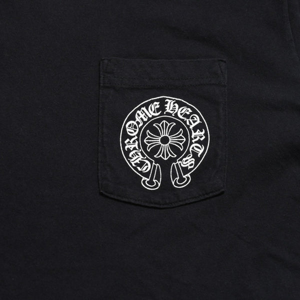 CHROME HEARTS クロムハーツ 半袖Tシャツ サイズL CHプラス ホースシュー ブラック ホワイト プリント 美品 中古 4a008906
