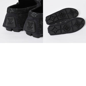 Like new LOUIS VUITTON LV Driver Loafer 1AD6EK Grain Calf Leather Monogram Eclipse Size 7 1/2 Used 4a008891