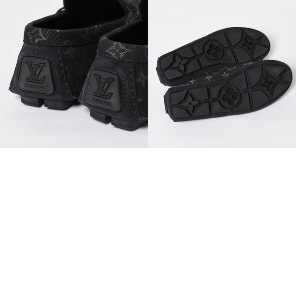Like new LOUIS VUITTON LV Driver Loafer 1AD6EK Grain Calf Leather Monogram Eclipse Size 7 1/2 Used 4a008891