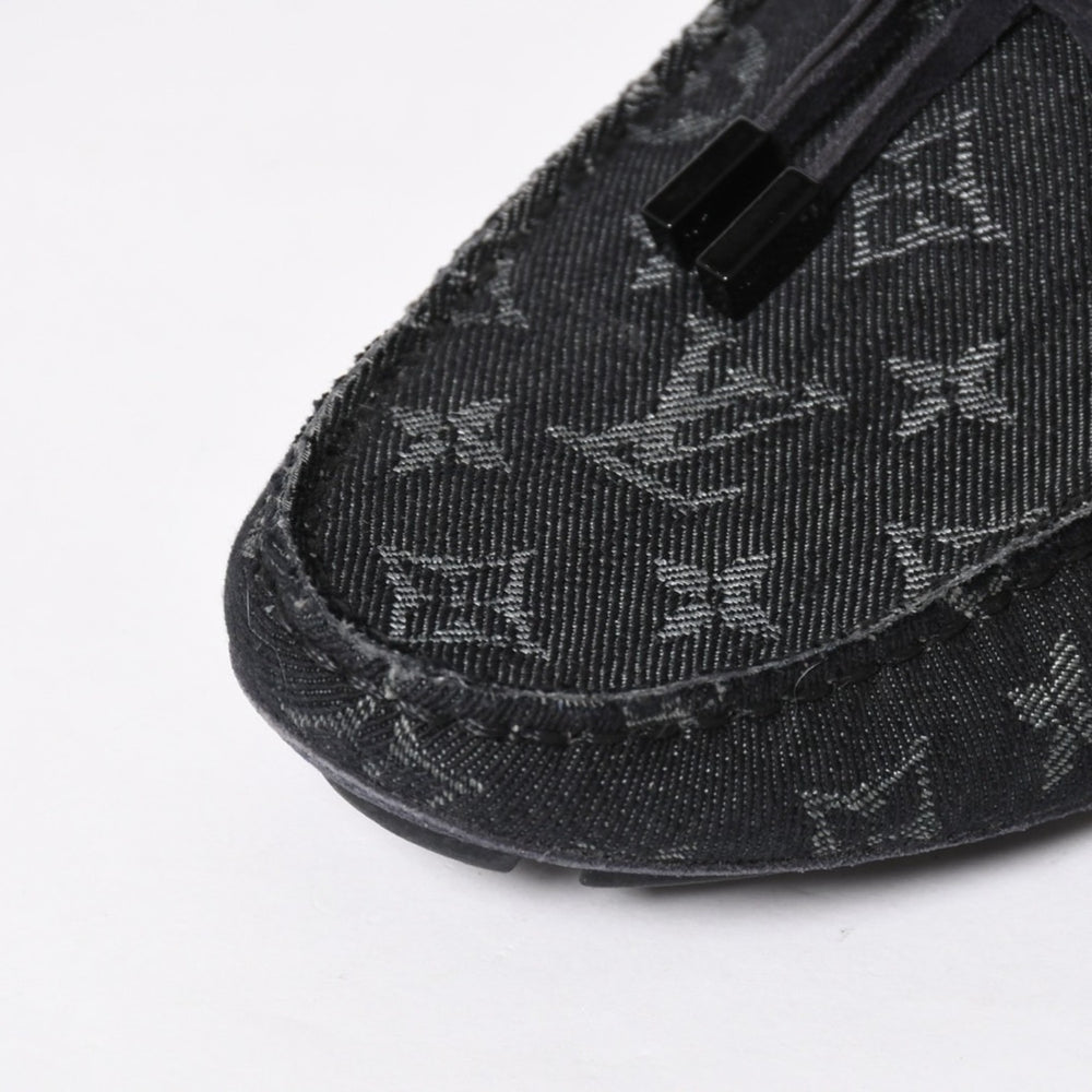 Like new LOUIS VUITTON LV Driver Loafer 1AD6EK Grain Calf Leather Monogram Eclipse Size 7 1/2 Used 4a008891