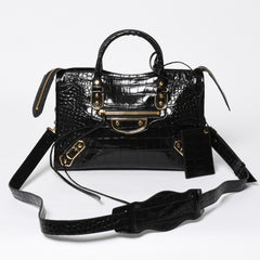 Like new BALENCIAGA Classic Metal Edge City 2WAY Bag Handbag Shoulder Bag 432831 Black Gold Hardware Used 4a008334