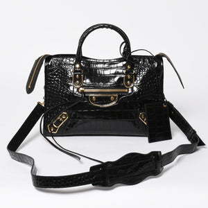 Like new BALENCIAGA Classic Metal Edge City 2WAY Bag Handbag Shoulder Bag 432831 Black Gold Hardware Used 4a008334