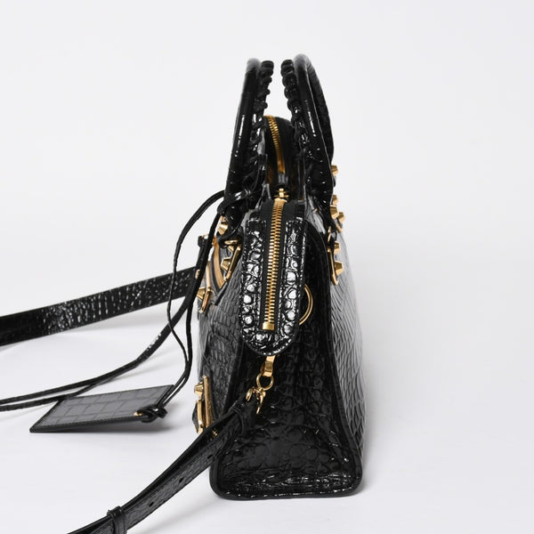 Like new BALENCIAGA Classic Metal Edge City 2WAY Bag Handbag Shoulder Bag 432831 Black Gold Hardware Used 4a008334