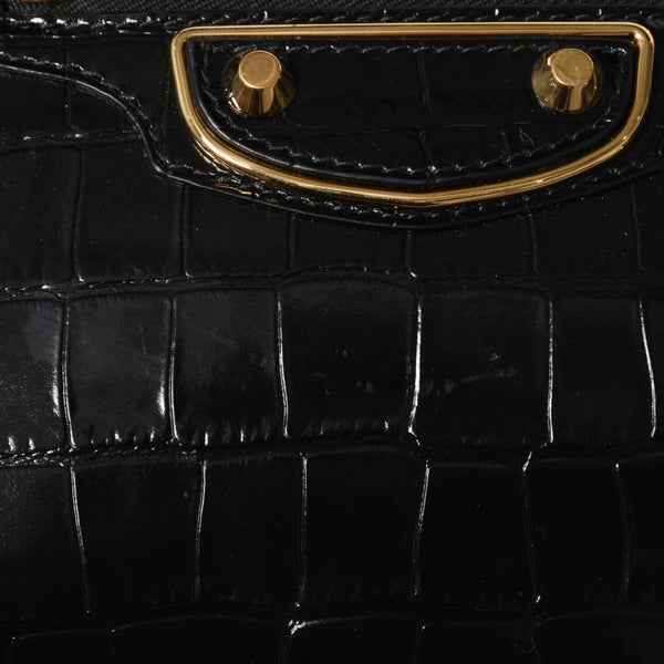 Like new BALENCIAGA Classic Metal Edge City 2WAY Bag Handbag Shoulder Bag 432831 Black Gold Hardware Used 4a008334