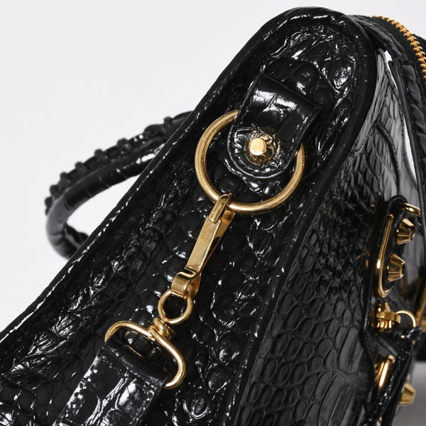 Like new BALENCIAGA Classic Metal Edge City 2WAY Bag Handbag Shoulder Bag 432831 Black Gold Hardware Used 4a008334