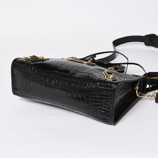 Like new BALENCIAGA Classic Metal Edge City 2WAY Bag Handbag Shoulder Bag 432831 Black Gold Hardware Used 4a008334