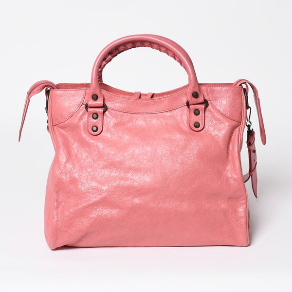 Very Good Condition BALENCIAGA Classic City 2WAY Bag Handbag Shoulder Bag 235216 Pink Leather Bronze Hardware Used 4a008320